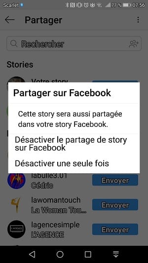 Partager une story Instagram sur Facebook