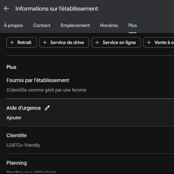 Attributs-fiche-Google Les attributs de le fiche d'établissement Google